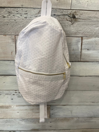 White Eyelet Backpack with Gold Zipper backpack    - Chickie Collective