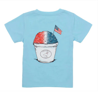 Boys American Chillin SS Aqua Boy's Shirt    - Chickie Collective