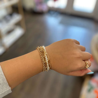 Gold and Pearl Bracelets Bracelet    - Chickie Collective