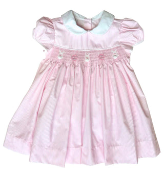 Light Pink Smocked Bunny Dress Girls Bubble - Chickie Collective