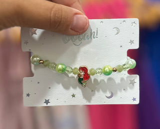 Green Mermaid Kids Charm Bracelet Earrings - Chickie Collective