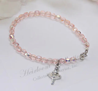 Ballerina Pink Crystal Beaded Bracelet