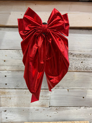 Red Metallic Game Day Bow