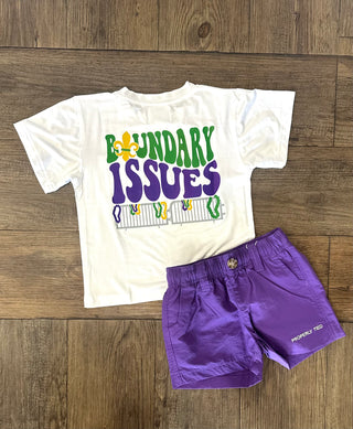 Boundary Issues Mardi Gras Kids Shirt