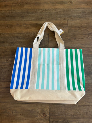 Megan Tote White/Blue/Emerald - Chickie Collective