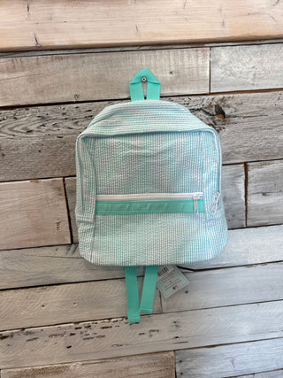 Seersucker Backpack | Mint - Chickie Collective
