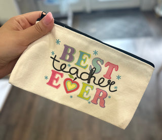 Best Teacher Ever Zipper Pouch Zipper Bag - Chickie Collective
