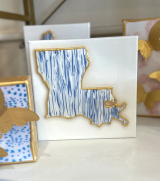 6x6 Blue Louisiana Canvas Home Decor - Chickie Collective