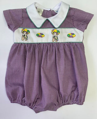 Mardi Gras Puppy and King Cake Boy Bubble Kids clothes    - Chickie Collective