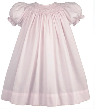 Pink Day Gown Bishop Smocked Pearls     - Chickie Collective