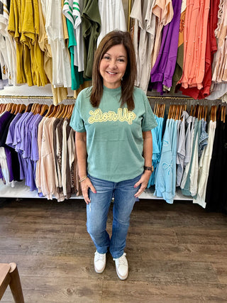 Chickie Custom Women’s Lion Up Green & Gold T-Shirt - Chickie Collective