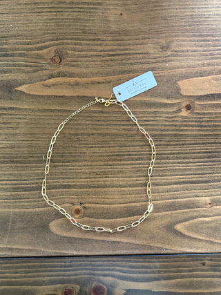Karleigh 18K Gold Plated Paperclip Necklace