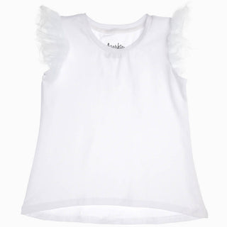 White Tulle Ruffle Shirt for a Chic and Elegant Look Kids clothes YT (2/3)   - Chickie Collective