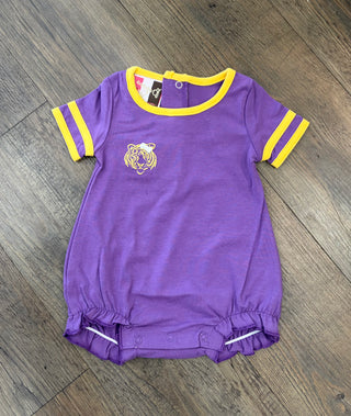 Purple Tiger Girls Bubble Onesie