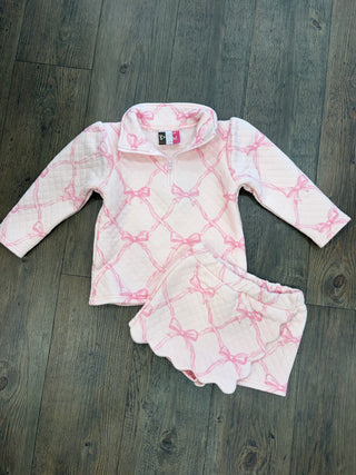 Pink Bow Skort Set