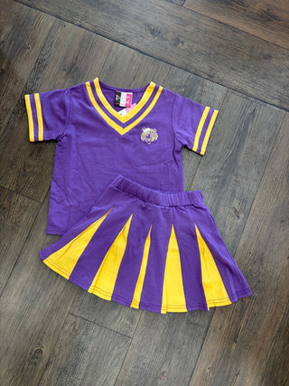 Purple Tiger Pleated Skort Set