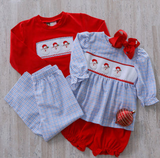 Santa Claus Smock Bloomer Set Kids clothes    - Chickie Collective