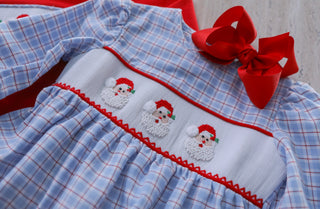 Santa Claus Smock Bloomer Set Girls Outfit - Chickie Collective