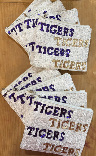 LSU Beaded Coin Purse