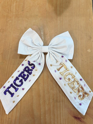 LSU Beaded Gameday Bow
