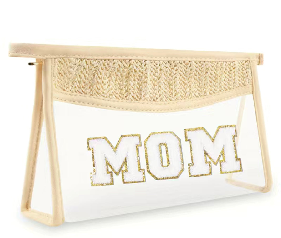A trendy Boho Letter Patch Bag: Mom with the brand name Chickie Collective.