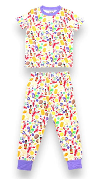 Mardi Gras Crawfish Pajamas Kid's Pajamas    - Chickie Collective