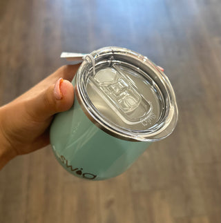 Shimmer Aquamarine Stemless Wine Cup (12oz) Drinkware - Chickie Collective
