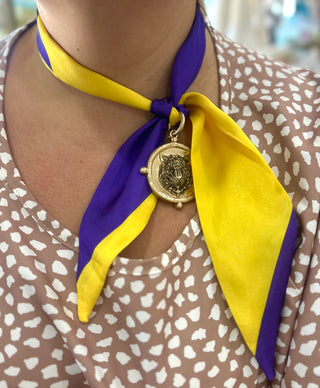 Purple & Yellow Purse Scarf Purse Scarf - Chickie Collective