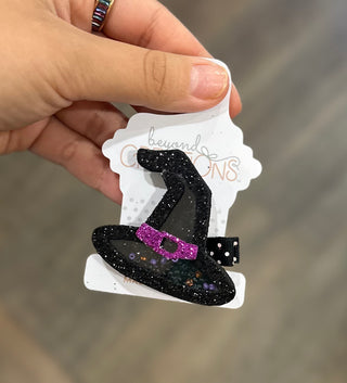 Witches Hat Black Glitter Shaker Clip Hair Clips - Chickie Collective