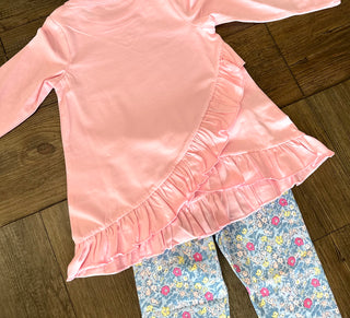 Light Pink Girls Ruffle Back Top Shirt - Chickie Collective