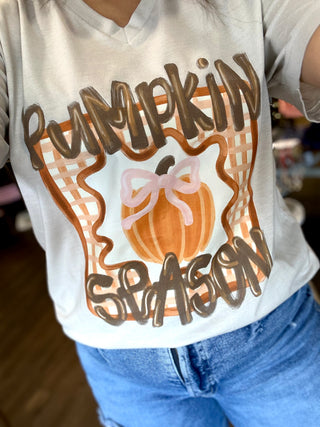 Pumpkin Season V-Neck T-Shirt Womens T-Shirt - Chickie Collective