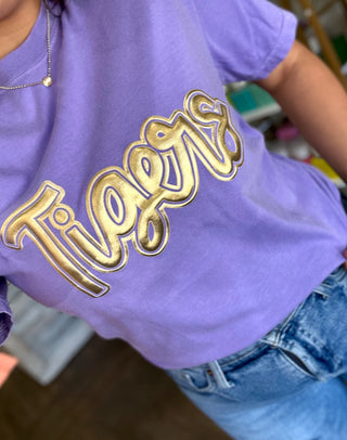 Chickie Custom Tigers Puple & Gold T-Shirt - Chickie Collective