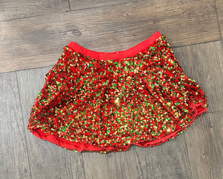 Christmas Sequin Velvet Girls Skort Girls Skort - Chickie Collective