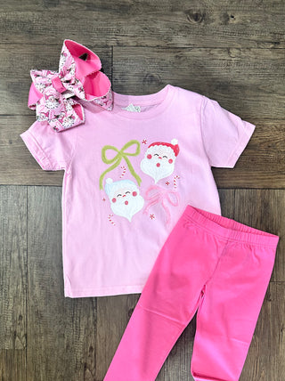 Girls’ Santa Bow T-shirt Girls Tshirt - Chickie Collective