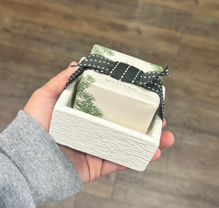 Frasier Fir Bar Soap & Dish Set Soap - Chickie Collective