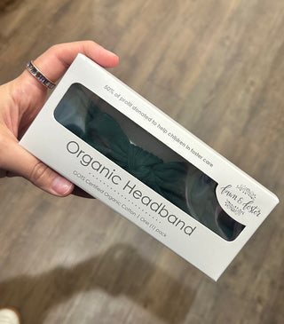 Organic Baby Headband with Knot Bow Headband Green - Chickie Collective