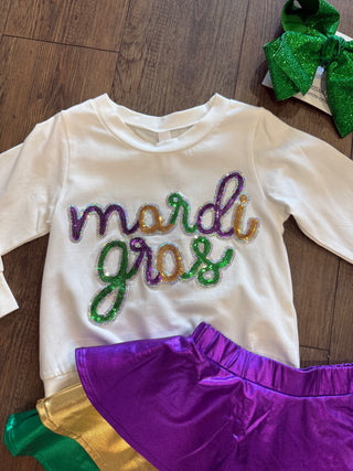 Girls “Mardi Gras” Sequin Longsleeve