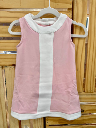 Pink & White Collins Girls Dress