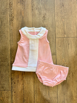 Pink & White Collins Girls Bloomer Set
