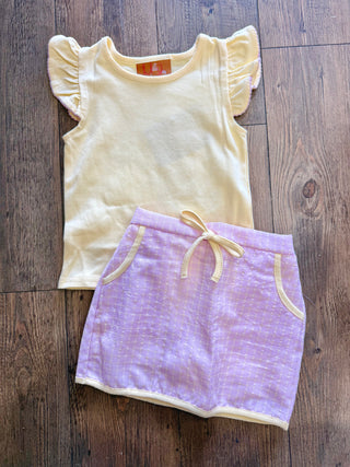 Yellow & Pink Remi Skort Set for Girls