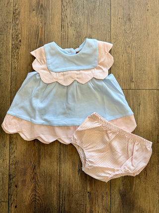 Lila Bloomer Set- Blue & Peach
