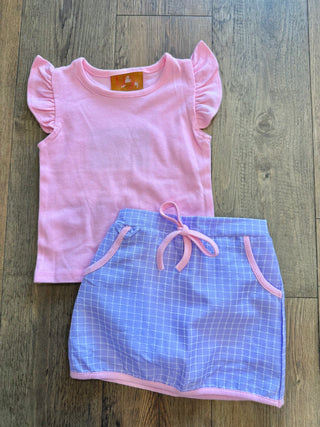 Pink & Purple Remi Skort Set for Girls