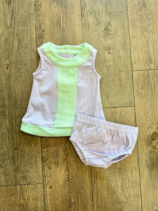 Purple & Mint Collins Girls Bloomer Set