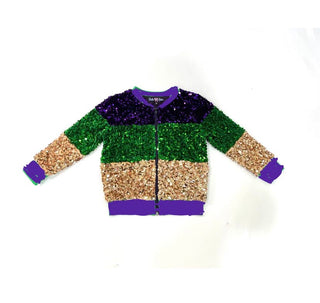 Sequin Mardi Gras Zip Up Jacket | Kid Jacket    - Chickie Collective