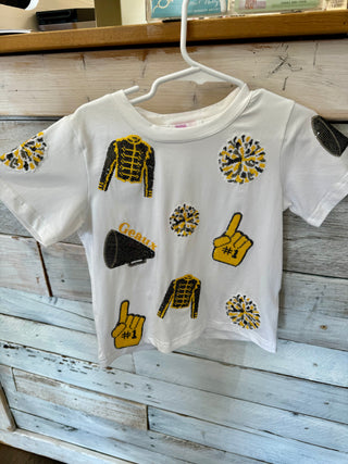 Short Sleeve Adult Black and Gold Mix Tee Shirt    - Chickie Collective