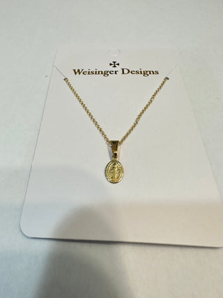 Gold Filled Tiny Mary Necklace Necklace    - Chickie Collective