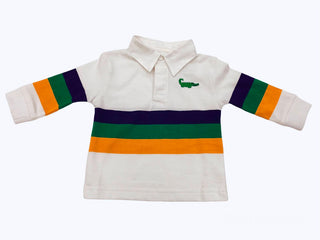 Rugby Long Sleeve Mardi Gras Polo Shirt    - Chickie Collective