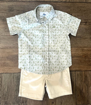 Deer Button Down Shirt Boys Boy's Shirt - Chickie Collective