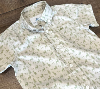Deer Button Down Shirt Boys Boy's Shirt - Chickie Collective