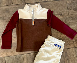 Red/Brown/Khaki Boys Pullover Kids Pullover - Chickie Collective